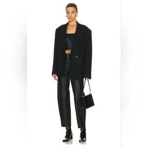 NWT FRAME Ultra High Rise Leather Barrel Trouser Pants 25 $1200